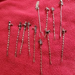 Vintage Cocktail forks. Silver. 12 pcs. No 2 are alike.